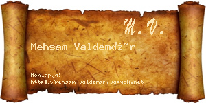 Mehsam Valdemár névjegykártya